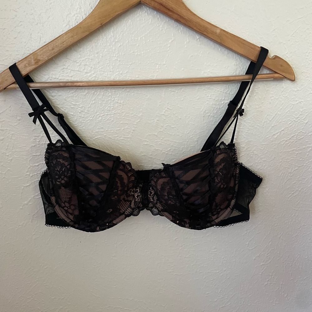 Adore Me Black Lace Underwire Bra